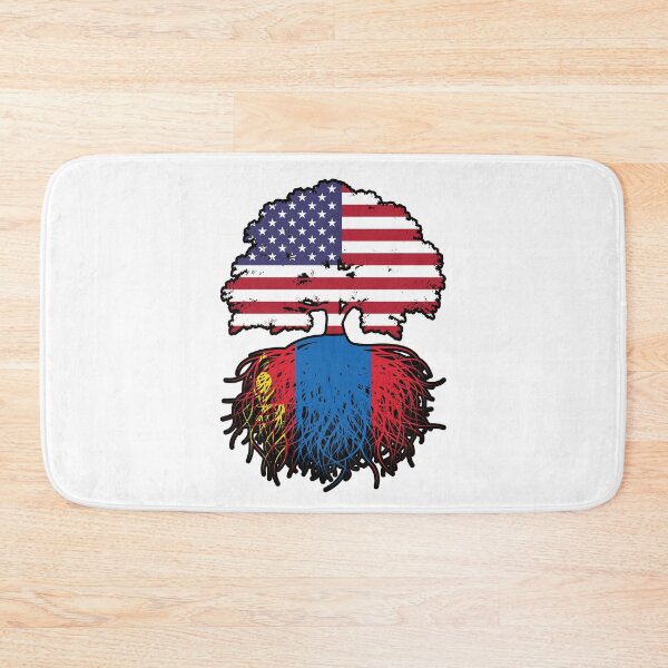 Item preview, Mongolia Mongolian American USA Tree Roots Flag designed and sold by FlagX.