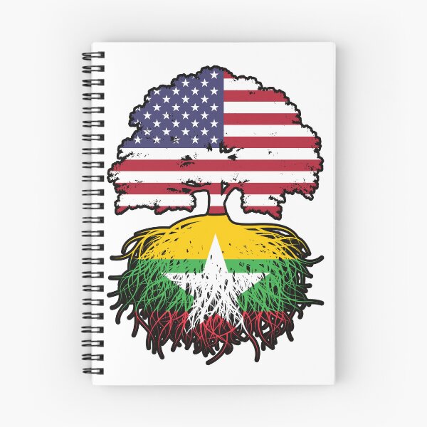 Item preview, Myanmar Burmese American USA Tree Roots Flag designed and sold by FlagX.