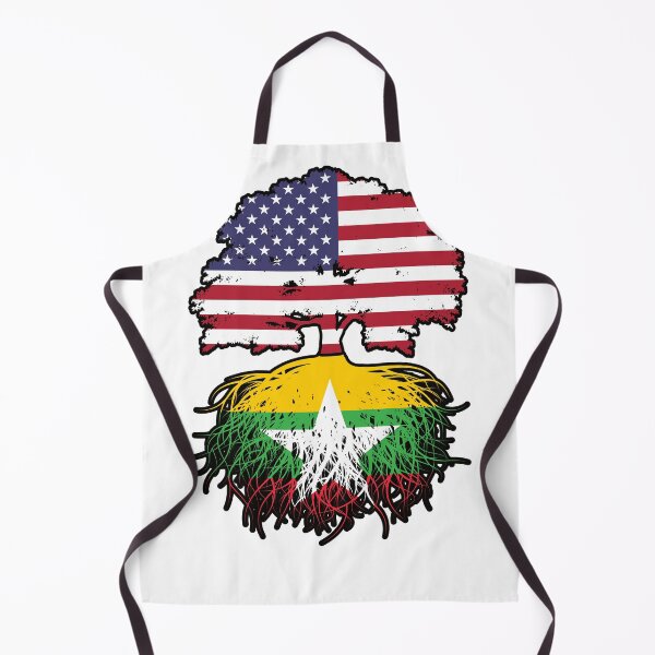 Item preview, Myanmar Burmese American USA Tree Roots Flag designed and sold by FlagX.