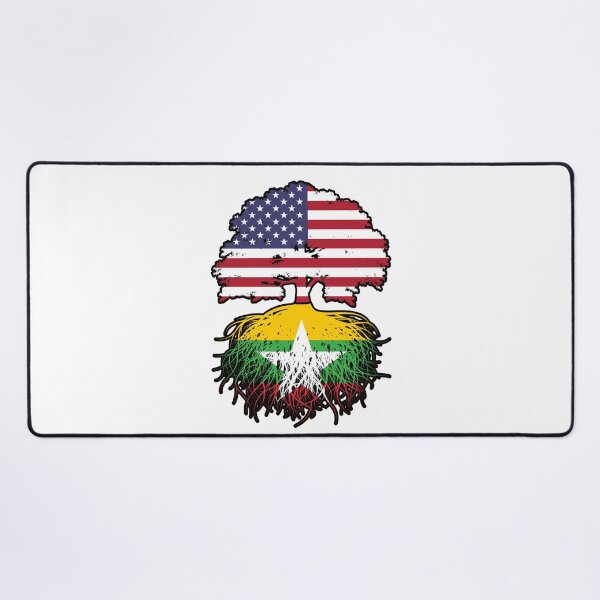 Item preview, Myanmar Burmese American USA Tree Roots Flag designed and sold by FlagX.