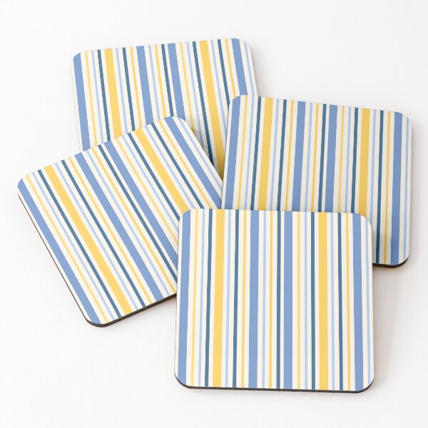 Item preview, Multicoloured Vertical Stripes In Blue And Yellow designed and sold by JaselviiStudio.