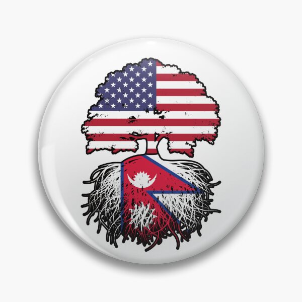 Item preview, Nepal Nepalese American USA Tree Roots Flag designed and sold by FlagX.