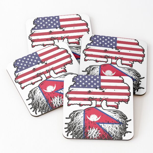 Item preview, Nepal Nepalese American USA Tree Roots Flag designed and sold by FlagX.