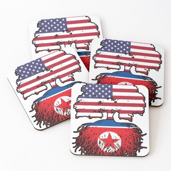 Item preview, North Korea North Korean American USA Tree Roots Flag designed and sold by FlagX.