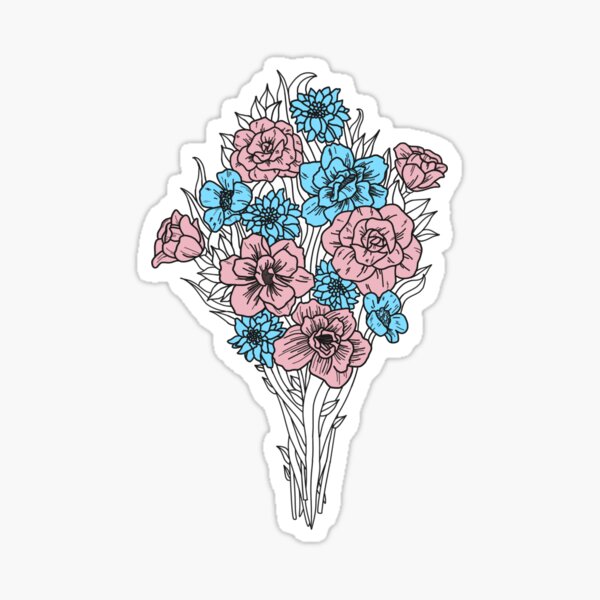 Item preview, Subtle Trans Flower Bouquet | LGBT Pride Collection designed and sold by BugInARugCo.