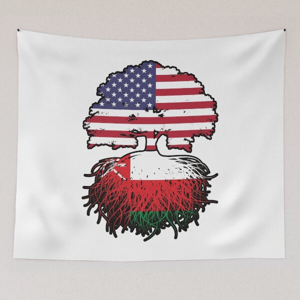 Item preview, Oman Omani American USA Tree Roots Flag designed and sold by FlagX.