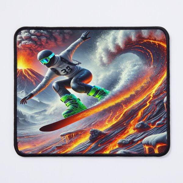 Aperçu de l'œuvre Faire du snowboard sur une avalanche de lave créée et vendue par Genady.