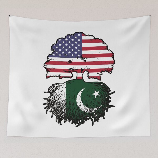 Item preview, Pakistan Pakistani American USA Tree Roots Flag designed and sold by FlagX.