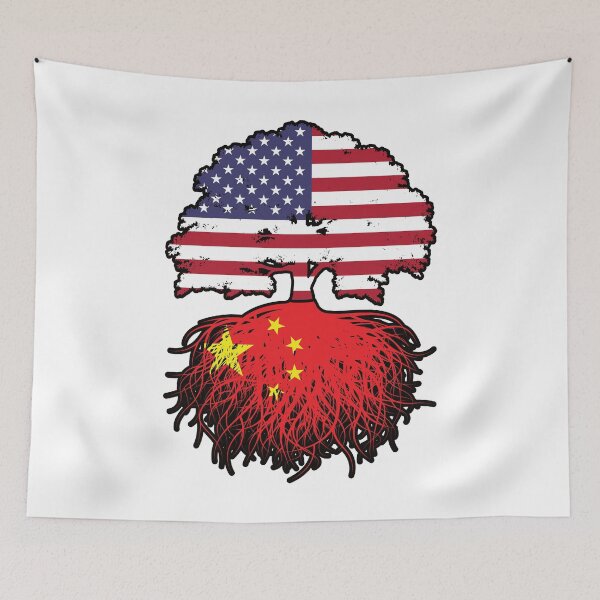 Item preview, China Chinese American USA Tree Roots Flag designed and sold by FlagX.