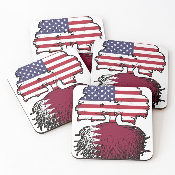Item preview, Qatar Qatari American USA Tree Roots Flag designed and sold by FlagX.