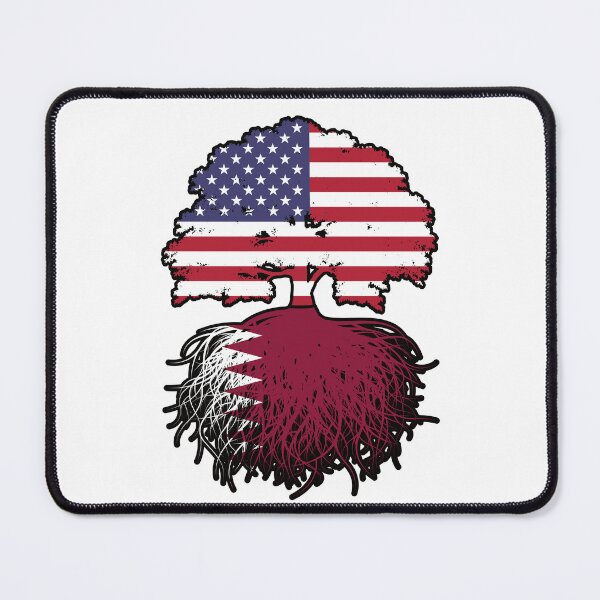 Item preview, Qatar Qatari American USA Tree Roots Flag designed and sold by FlagX.