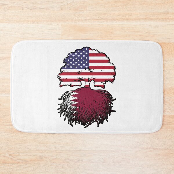 Item preview, Qatar Qatari American USA Tree Roots Flag designed and sold by FlagX.