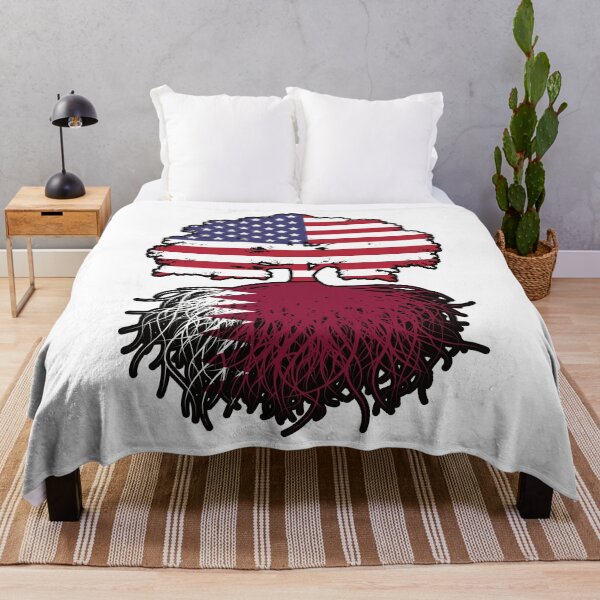 Item preview, Qatar Qatari American USA Tree Roots Flag designed and sold by FlagX.