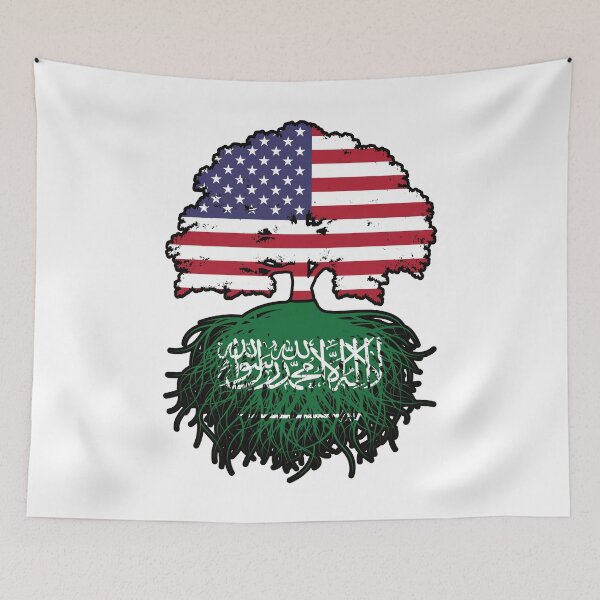 Item preview, Saudi Arabia Saudi American USA Tree Roots Flag designed and sold by FlagX.