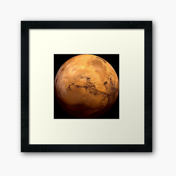 Mars Planet - Most detailed image EVER! Apparel and Gifts Framed Art Print