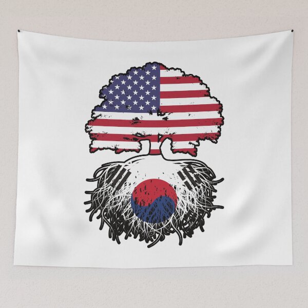 Item preview, South Korea South Korean American USA Tree Roots Flag designed and sold by FlagX.