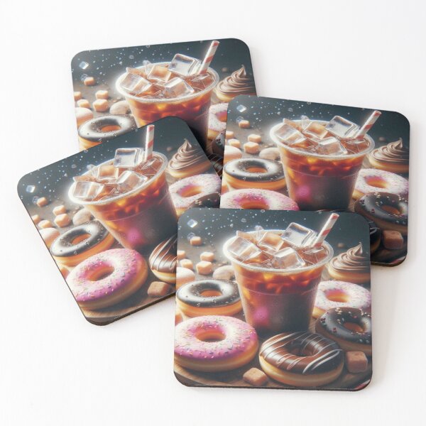 Item preview, I Love Coffee Iced Coffee with Assorted Colorful Donuts designed and sold by Visionary Vibez.