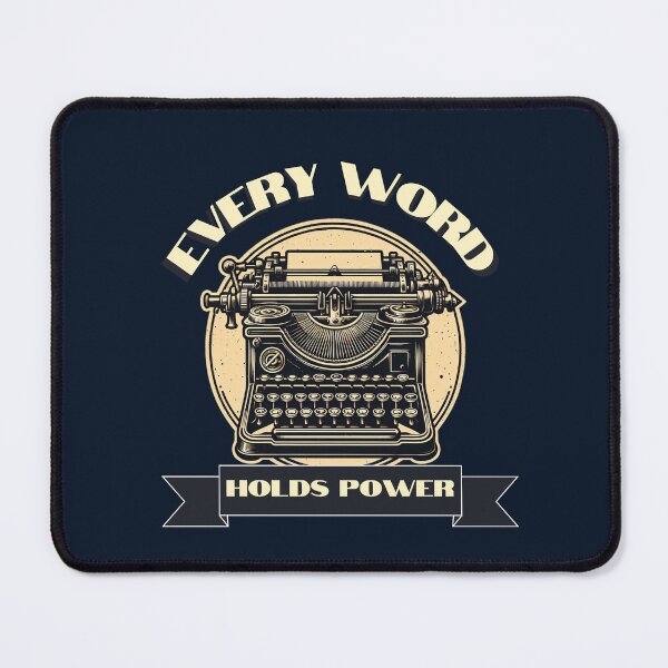 Item preview, Vintage Typewriter & "Every Word Holds Power" (Blue Background) designed and sold by MusesWhispers.