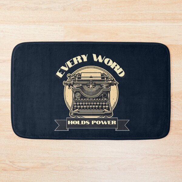 Item preview, Vintage Typewriter & "Every Word Holds Power" (Blue Background) designed and sold by MusesWhispers.