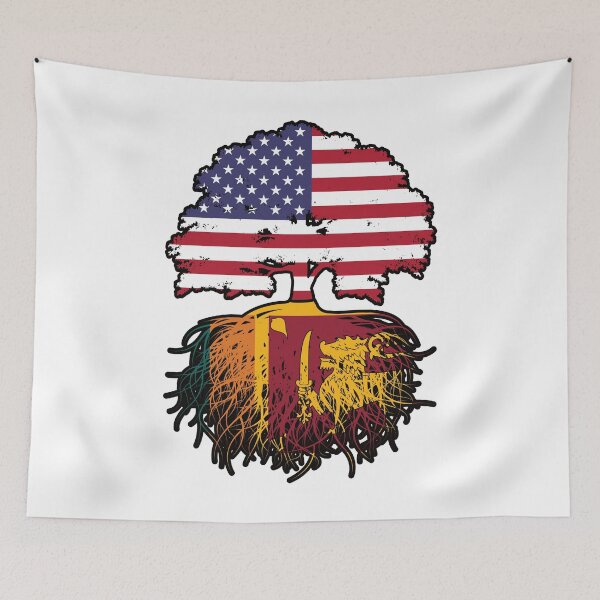 Item preview, Sri Lanka Sri Lankan American USA Tree Roots Flag designed and sold by FlagX.