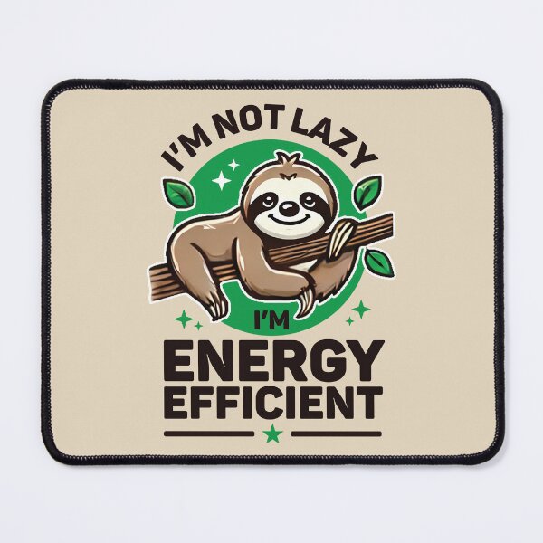 Item preview, Energy Efficient Sloth | Funny Procrastination Lazy Day designed and sold by DuxDesigns.