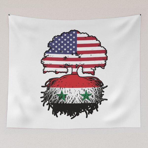 Item preview, Syria Syrian American USA Tree Roots Flag designed and sold by FlagX.