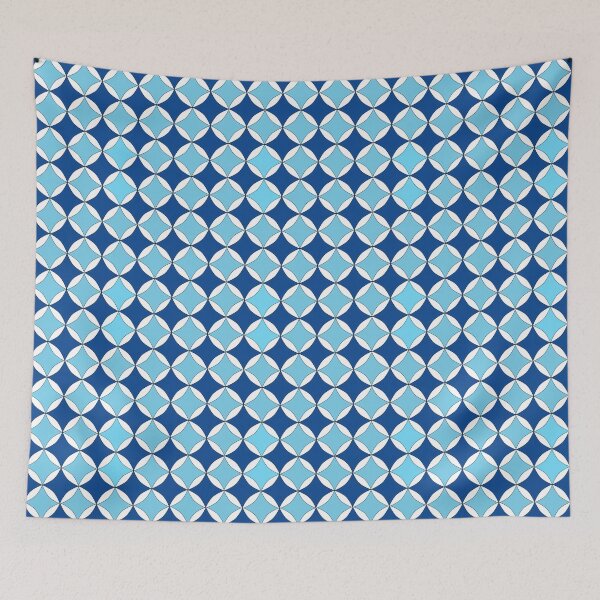 Item preview, Blue and white retro diamond pattern  designed and sold by Ilikeiwantilove.