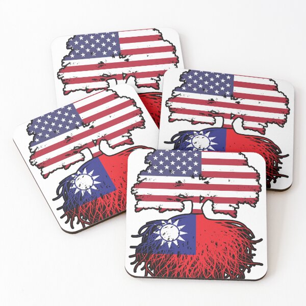 Item preview, Taiwan Taiwanese American USA Tree Roots Flag designed and sold by FlagX.