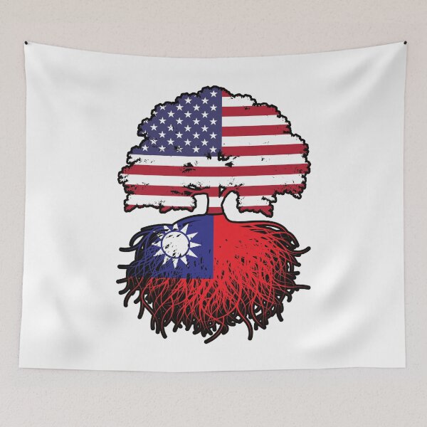 Item preview, Taiwan Taiwanese American USA Tree Roots Flag designed and sold by FlagX.