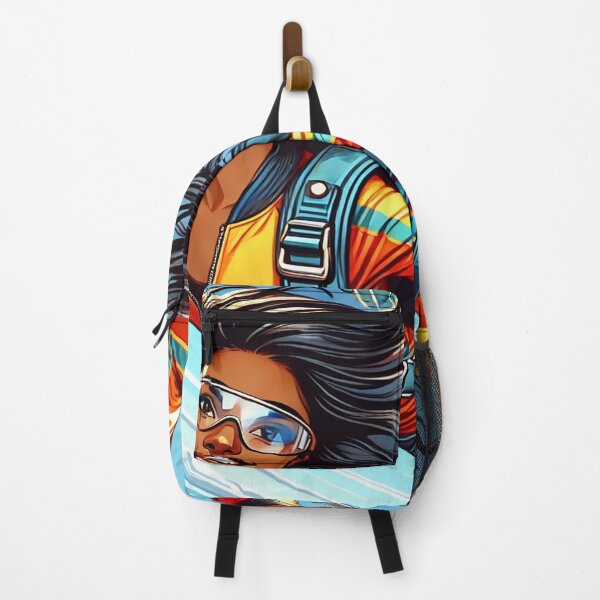 Item preview, Excited Dark-Skinned Female Skydiver designed and sold by Genady.