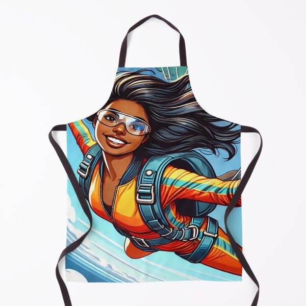Item preview, Excited Dark-Skinned Female Skydiver designed and sold by Genady.
