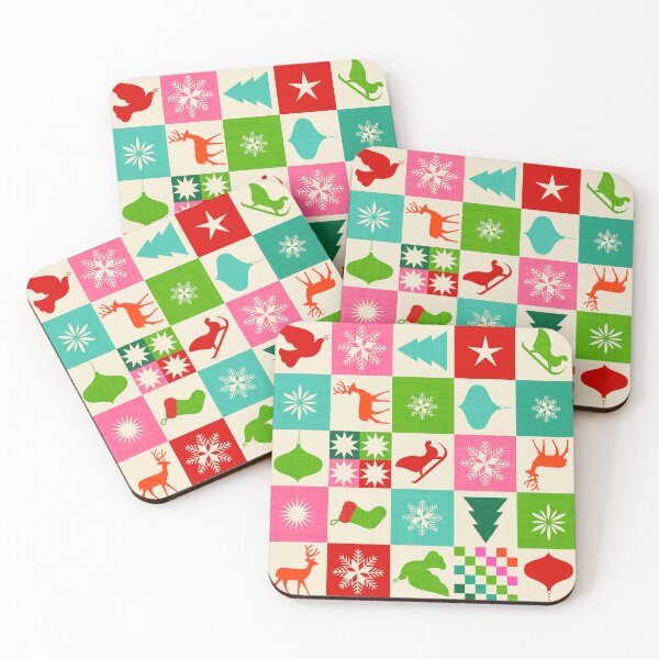 Item preview, Retro Chequered Holiday Christmas Pattern - vibrant candy icons designed and sold by Dominiquevari.