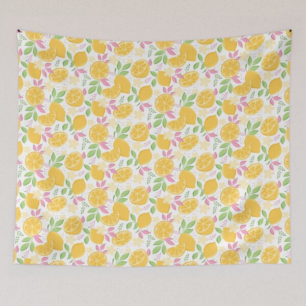 Item preview, Bright Lemon And Floral Design On White  designed and sold by JaselviiStudio.