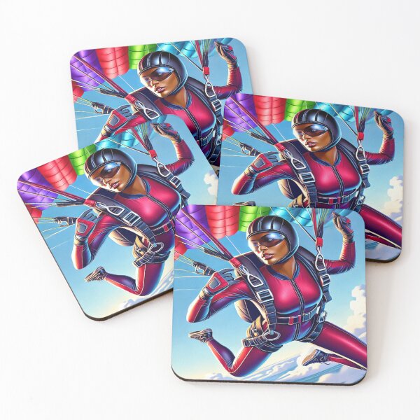 Item preview, Determined Dark-Skinned Female Skydiver designed and sold by Genady.