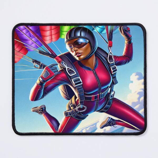 Item preview, Determined Dark-Skinned Female Skydiver designed and sold by Genady.
