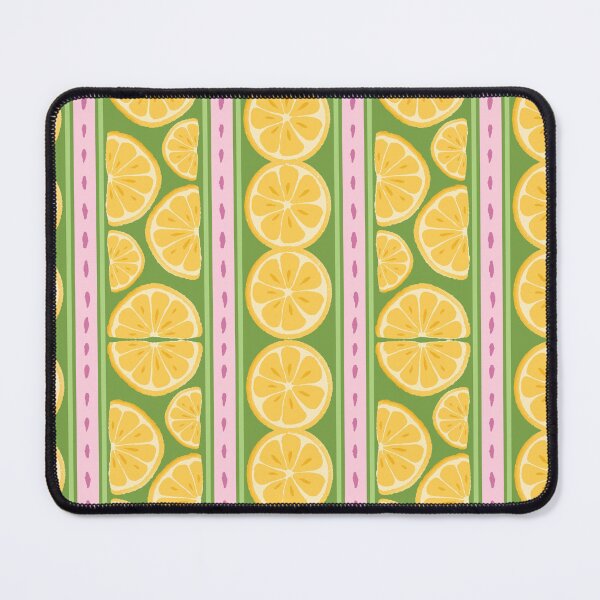 Item preview, Vibrant Yellow Lemon Slices With Pink And Green Stripes Design designed and sold by JaselviiStudio.
