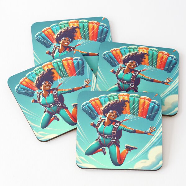 Item preview, Adventurous Dark-Skinned Female Skydiver designed and sold by Genady.