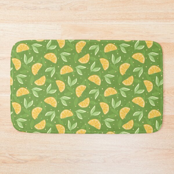 Item preview, Cheerful Yellow Lemon And Leaf Design On Kelly Green designed and sold by JaselviiStudio.