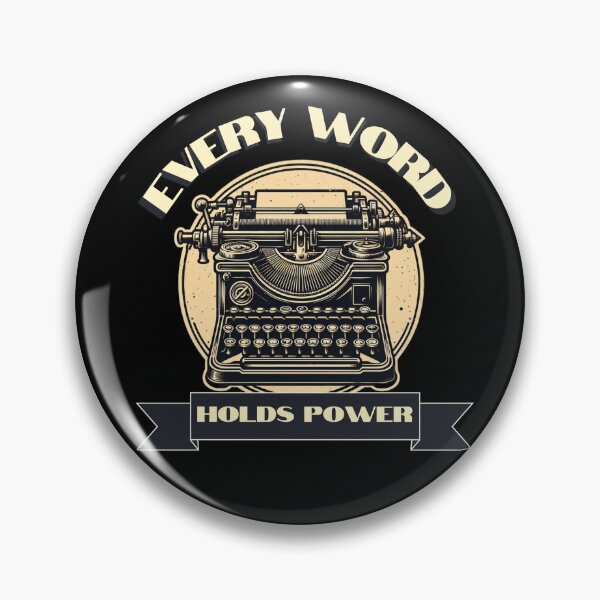 Item preview, Vintage Typewriter & "Every Word Holds Power" (Black Background) designed and sold by MusesWhispers.