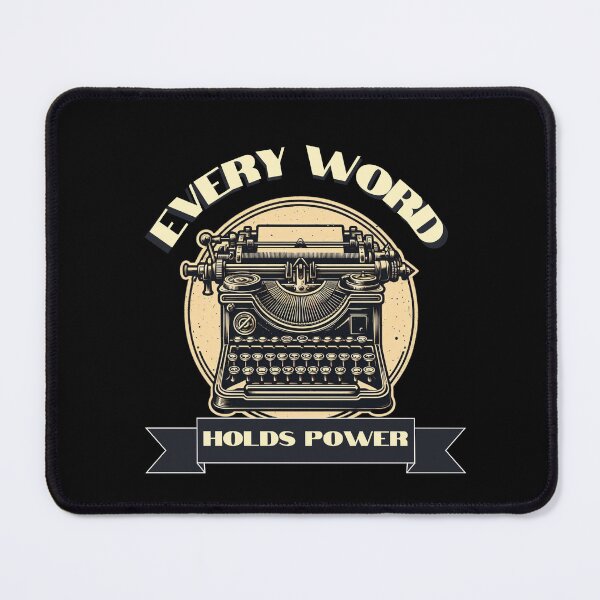Item preview, Vintage Typewriter & "Every Word Holds Power" (Black Background) designed and sold by MusesWhispers.