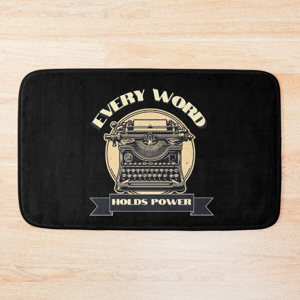 Item preview, Vintage Typewriter & "Every Word Holds Power" (Black Background) designed and sold by MusesWhispers.
