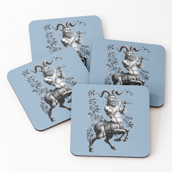 Item preview, A black and white satyr from ancient Greek mythology designed and sold by NiRia Spot.