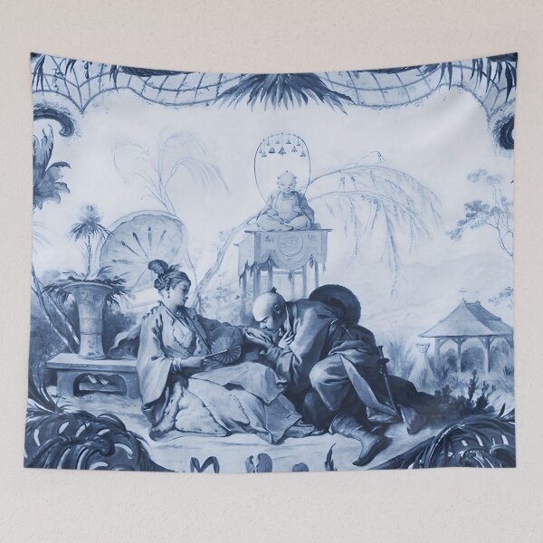 Item preview, Bucolic Navy Chinoiserie Tableau designed and sold by TheChinoiserie.