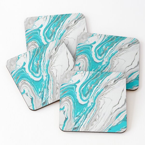 Item preview, Liquid Marble in White-Turquoise Palette 2 designed and sold by Tom-Johnson.