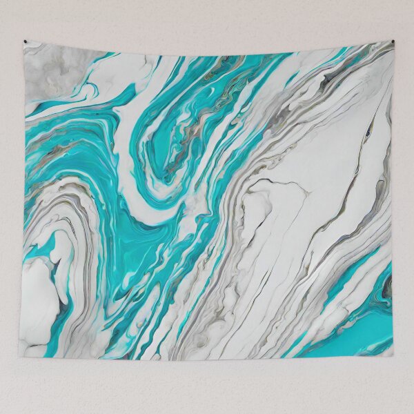 Item preview, Liquid Marble in White-Turquoise Palette 2 designed and sold by Tom-Johnson.
