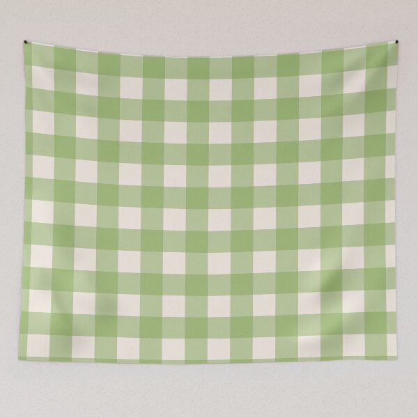 Item preview, Soft Green And Cream Gingham Plaid Design designed and sold by JaselviiStudio.