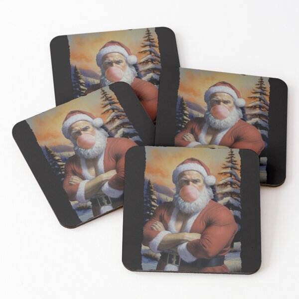 Item preview, Muscular Santa Claus Blowing Bubblegum Christmas  designed and sold by DrawHandArt.