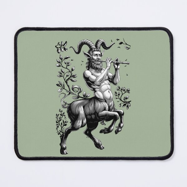 Item preview, A black and white satyr from ancient Greek mythology designed and sold by NiRia Spot.