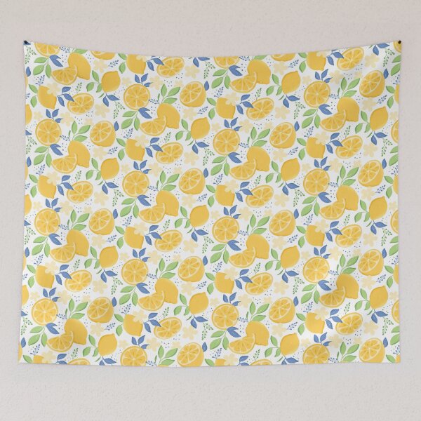 Item preview, Bright Lemon And Floral Design On White designed and sold by JaselviiStudio.