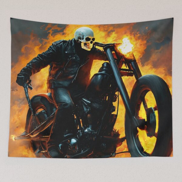 Item preview, ghost rider, fire, motorcycle, skeleton designed and sold by DonnaBlankaArt.